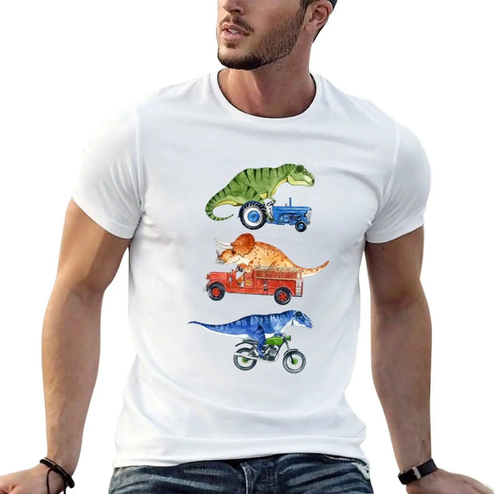 Old Dinosaurs going to work on vintage machines T-Shirt man graphic t shirt t shirts for man graphic vintage T-Shirt