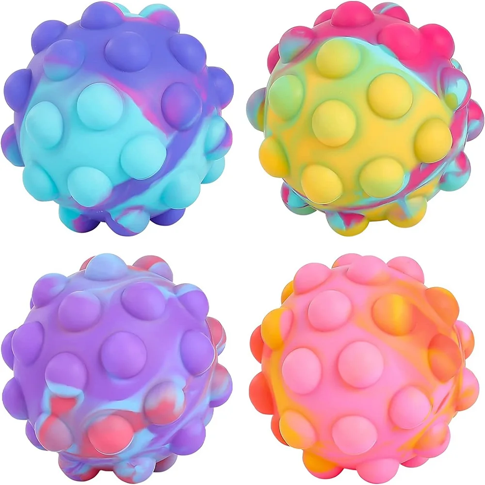 3D Elastic Ball Silicone Bubble Decompression Toy Rainbow Ball Push Bubble Antistress Cube Kid Aldult Relief Toy Gift