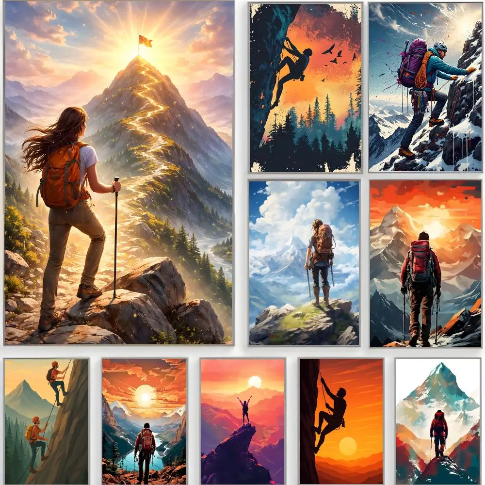 sporty artwork c-climber summit Poster Classic Wall Art  Home Decor  Peel and Stick Unframed