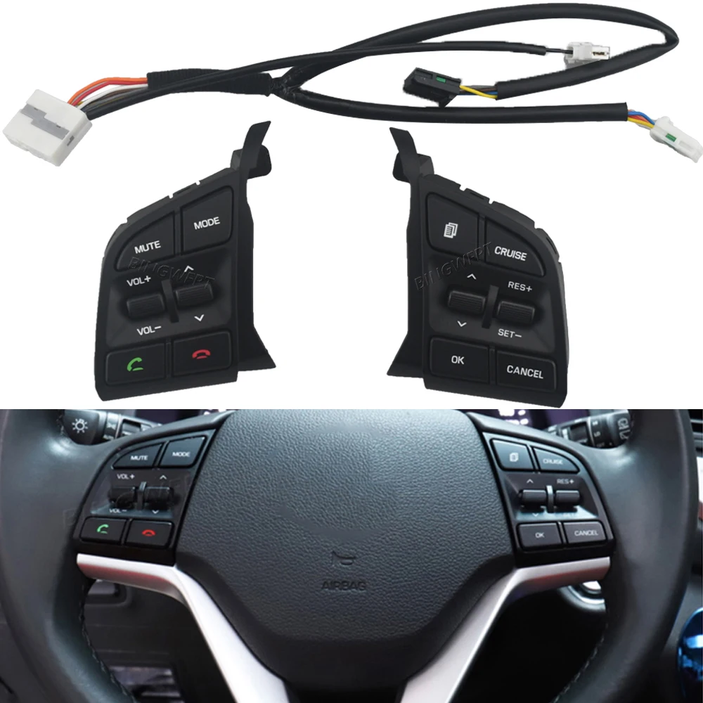 96710-D3500 Cruise Control Switch For Hyundai Tucson 2015-2019 Steering Wheel Remote Control Switch Volume Bluetooth Button