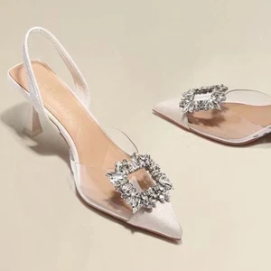 High heel for sexy female banquet, comfortable, transparent, solid color, pointed finger, spring and autumn finger, new color 10 Main Sales Scarpin - №8