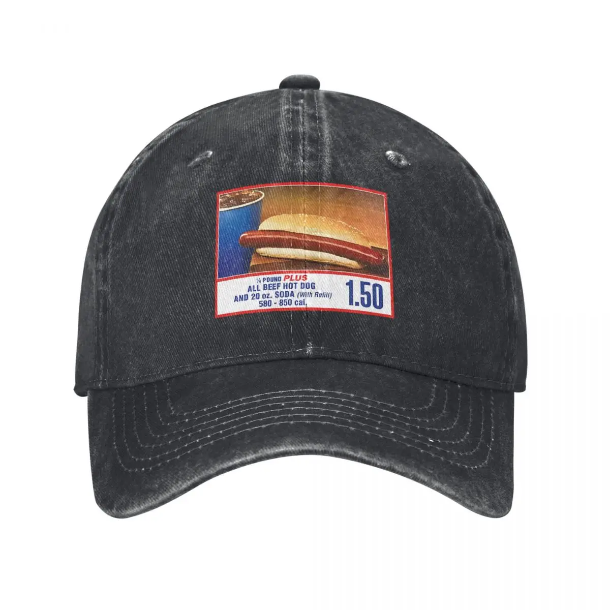 

Costco Food Court, Hot Dog Combo, $1.00 Value Menu denim Hat Outdoor Adventures Caps Women Cap Man Summer