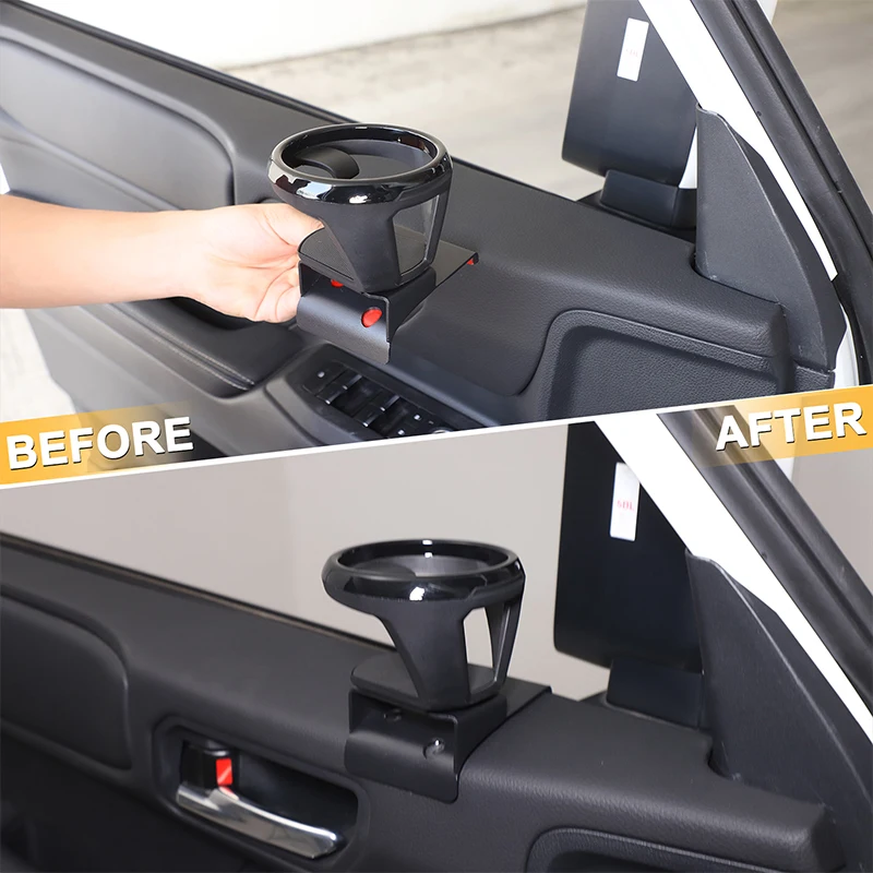 

1 шт., черная углеродистая сталь для Toyota Land Cruiser Prado 250 LC250 2024+, внутренняя дверная панель автомобиля, верхний край, подстаканник, аксессуары