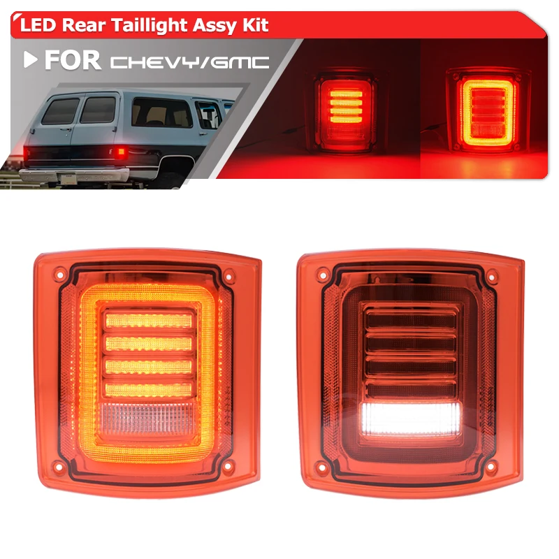 Conjunto de Luces Traseras LED Rojas para Chevrolet Chevy GMC C/K Pickup C10 C20 C30 K10 C1500 C2500 C3500 Suburban Blazer Jimmy 1973-1991