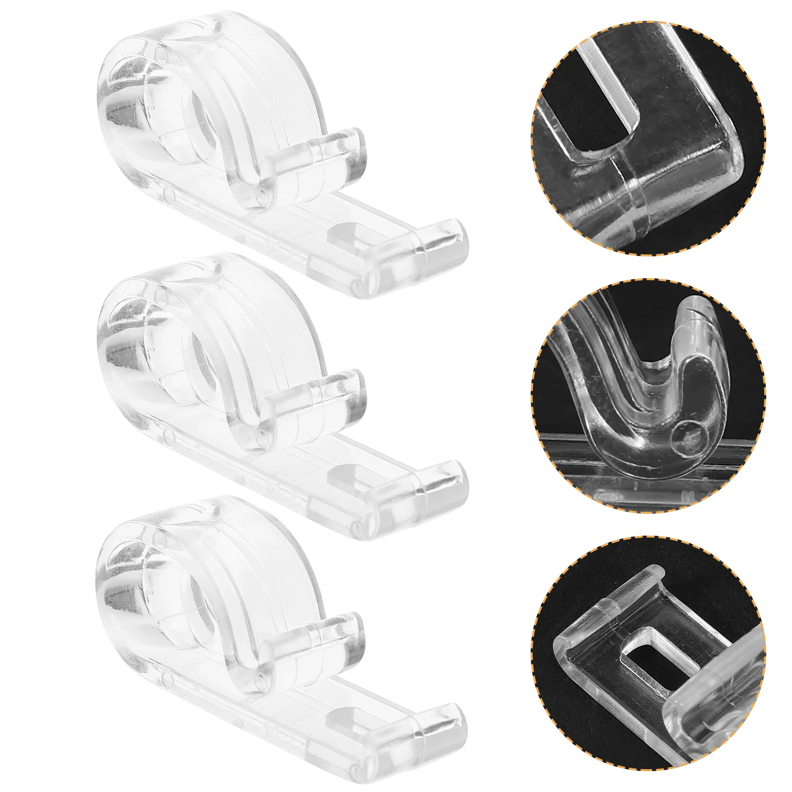 4 Pcs Curtain Positioning Hook Clear Clips Drape Loop Roller Shades Hangers Blind Decorative Hooks for Connector Parts