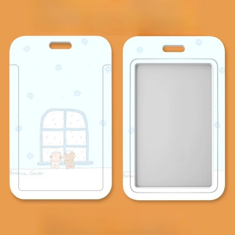 Blu simpatico cartone animato Kpop Idol Card raccogli organizzatore portachiavi di cancelleria maniche per foto portachiavi porta badge da donna ciondolo con cordino