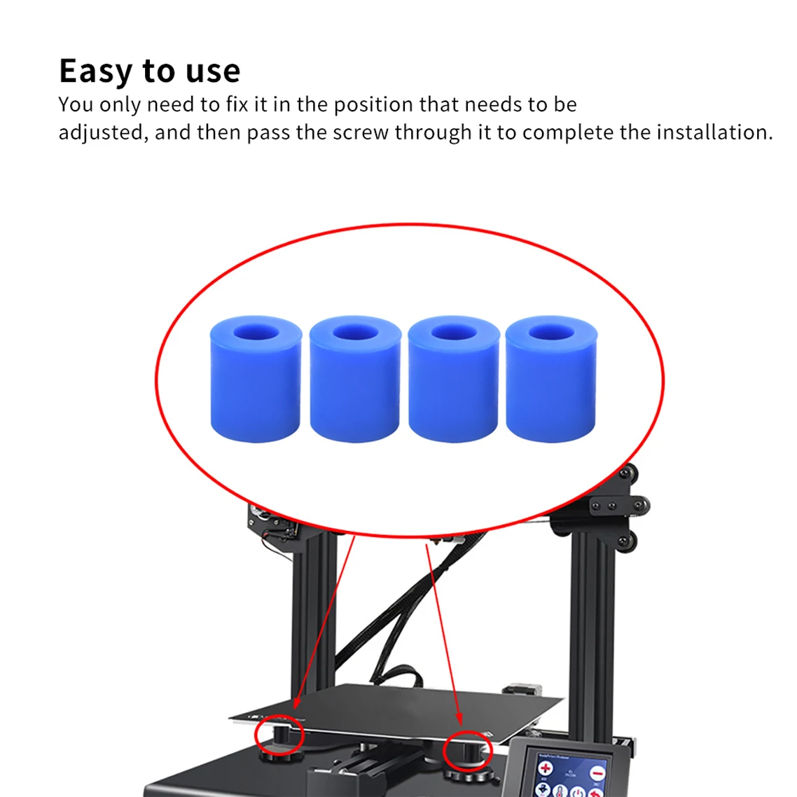 IdeaFormer 4 pièces colonne de nivellement de lit chaud d'espacement solide en Silicone haute température pour CR-10 CR10S Ender-3 Prusa I3 pièces d'imprimante 3D