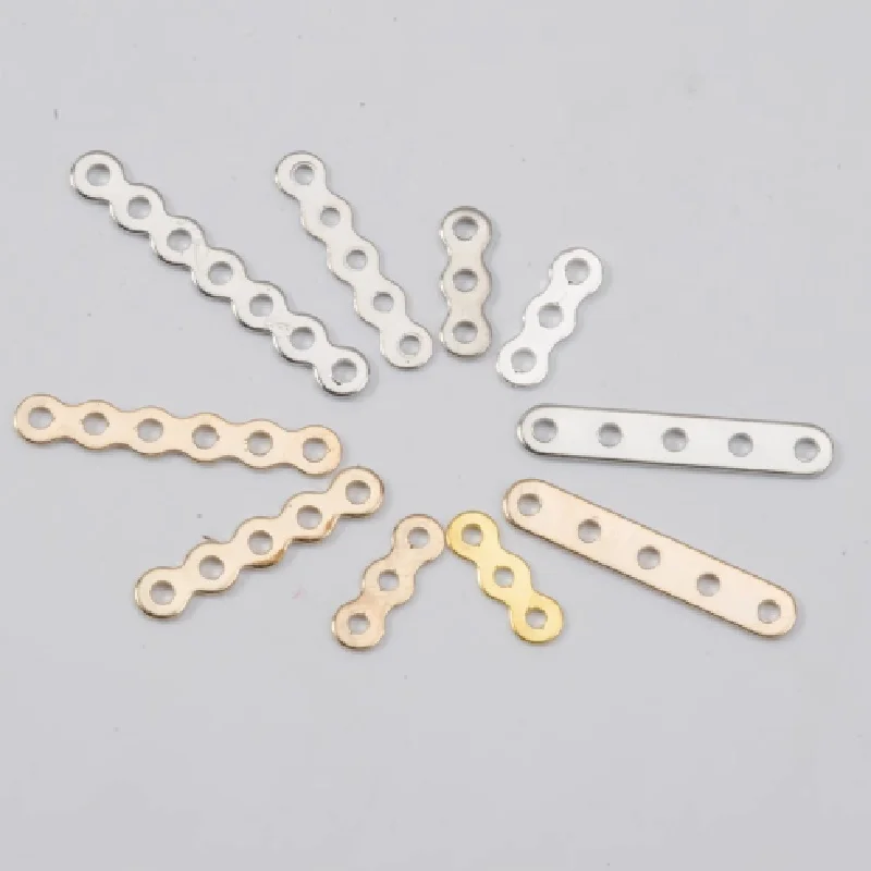 

100PCS Gold Silver Plated 3Hole 5Hole 6Hole 7Hole 9Hole 10Hole 11Hole Porous Metal Piece Connector Diy Jewelry Material