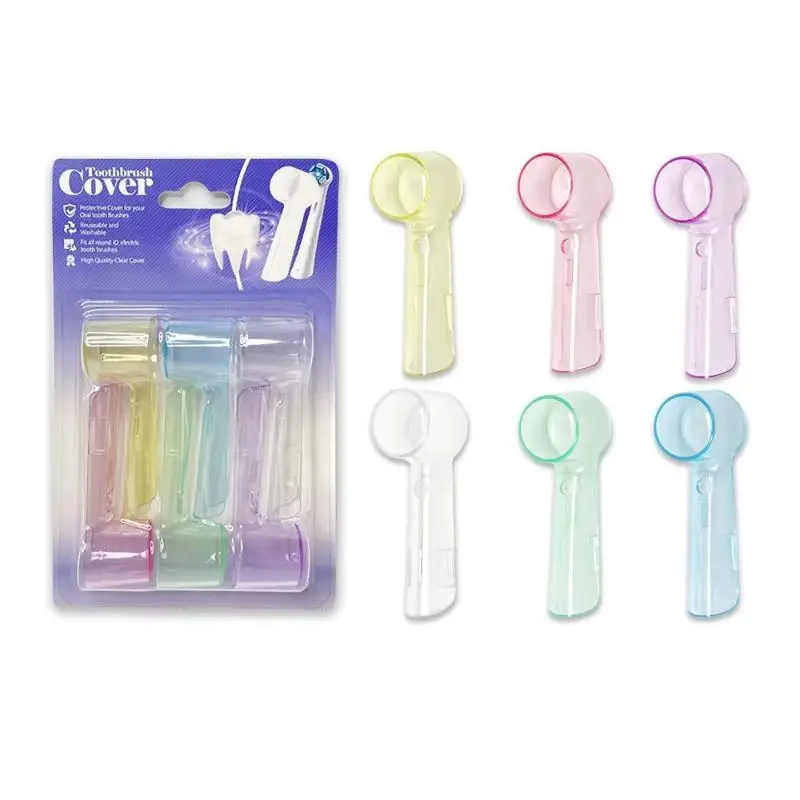 

6 Pcs Transparent Toothbrush Head Dust Cover Suitable For Replacement Brush Head Series Electric Toothbrush Head Protector