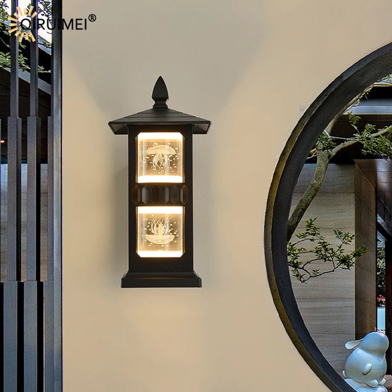 Outdoor Waterproof Black Decor New Modern LED Wall Lights Sala de estar Quarto Bedside Porch Street Yard Lâmpadas Iluminação Interior