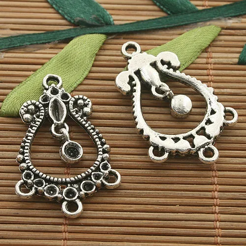 10pcs 35*22mm Dark Silver Tone Ligação Conectores para Jewerly Fazendo H3313 Encantos para Fazer Jóias