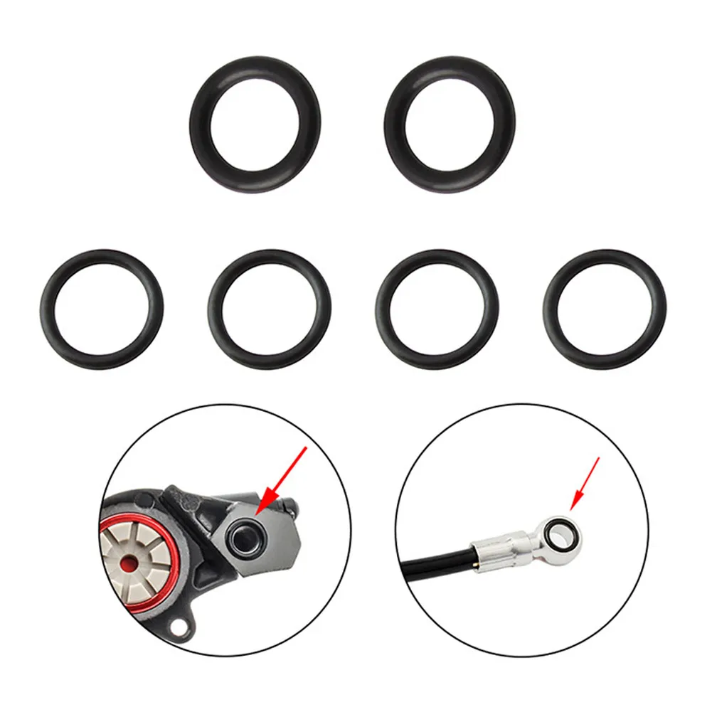 

Gasket Bike O-Ring Replacement Rubber 6pcs/set Accessories Black Caliper Disc Brake Five-wire Body Parts Useful