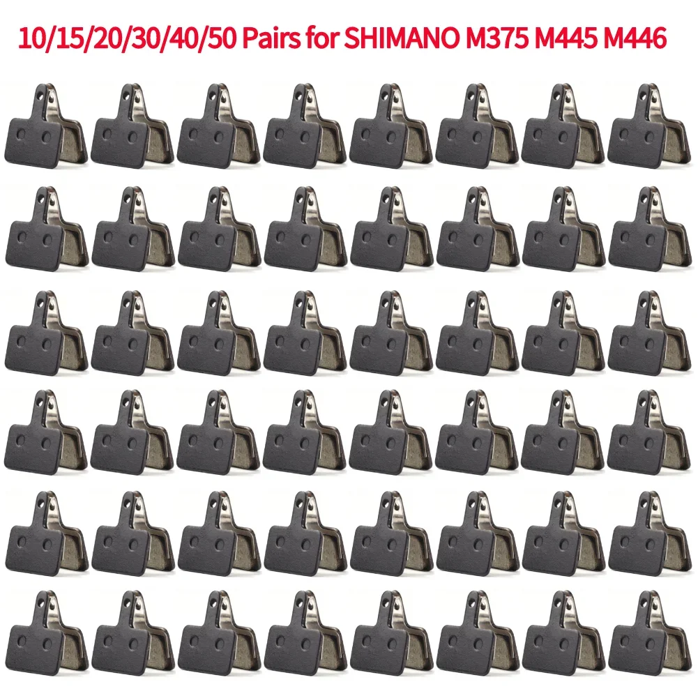 

10/15/20/30/40/50 пар дисковых тормозных колодок для шоссейного велосипеда MTB для SHIMANO M375 M445 M446, полимерные полуметаллические детали велосипедных тормозных колодок