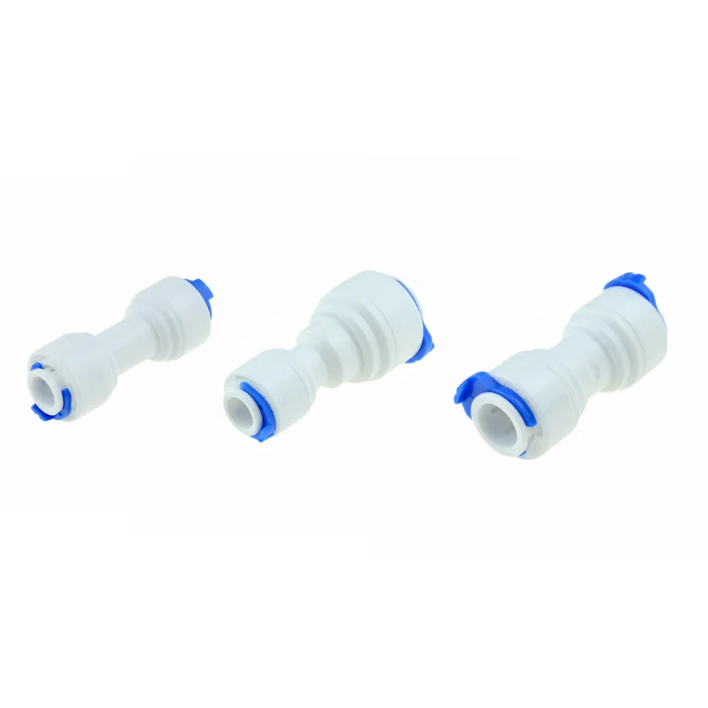 

RO Water System Equal Straight 1/4" 3/8" Hose Connection Coupling Reducing Plastic Quick Pipe Fitting Reverse Osmosis Connector