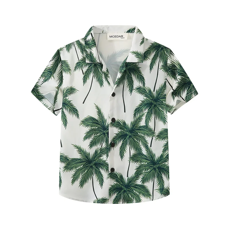 Summer Palm Tree 3D Print Men Shirts Oversized Crushed Flower Street Beach Hawaiian Fashion Mens Clothes Lapel Top Tee Shirts