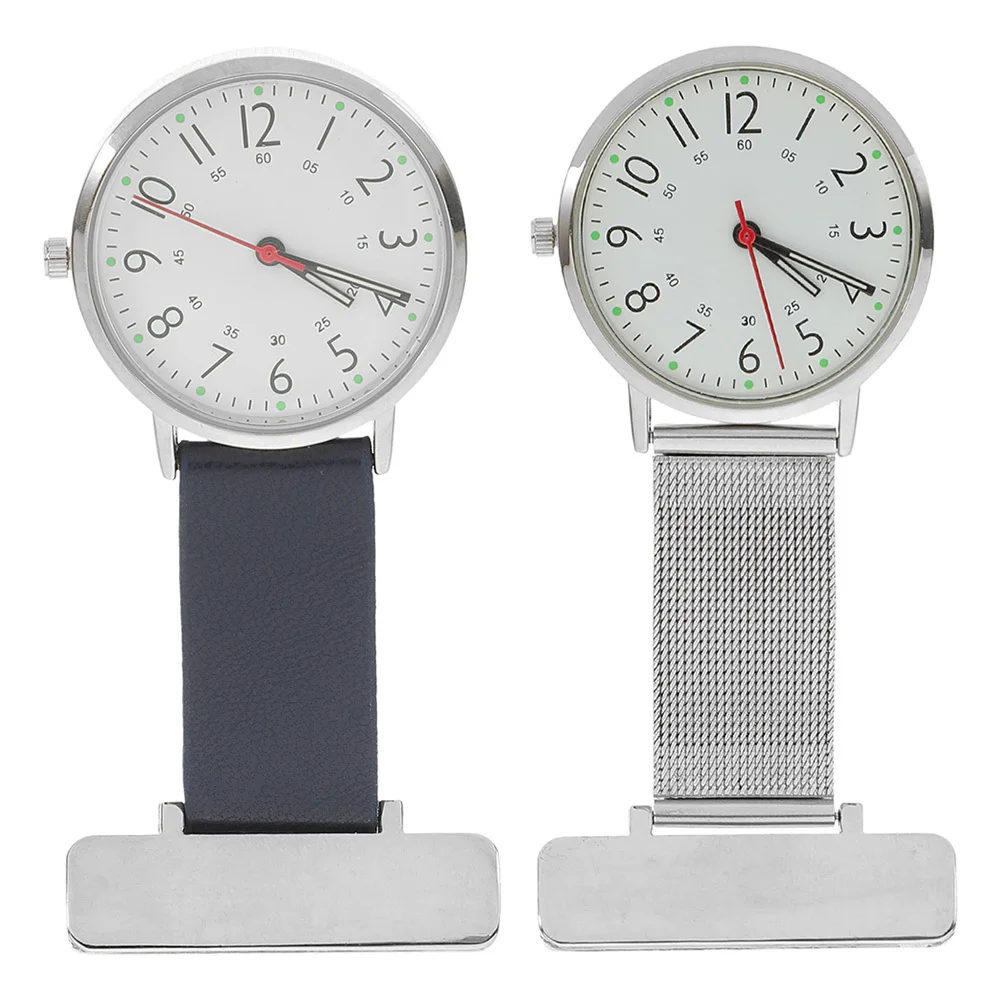 2 pcs Metal Nurse Pocket Watch Portable Doctor, Stainless Steel Medical Timepiece, Gift For Nurses Doctors, Pocket Watch For