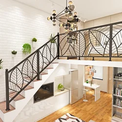 Wrought iron stair handrail Nordic modern attic railing partition fence bay window fence balcony guardrail indoor home customiza