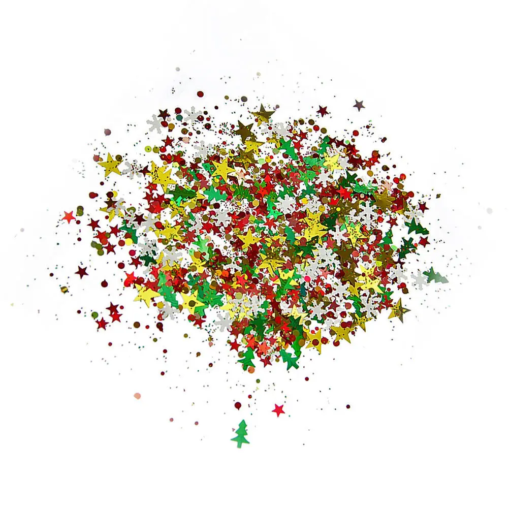 2 حزم 20 جرام مبهرج بريق الترتر عيد الميلاد الديكور مشرق الملونة مسحوق DIY بها بنفسك حلية اكسسوارات حفلة احتفالية دافئة #5