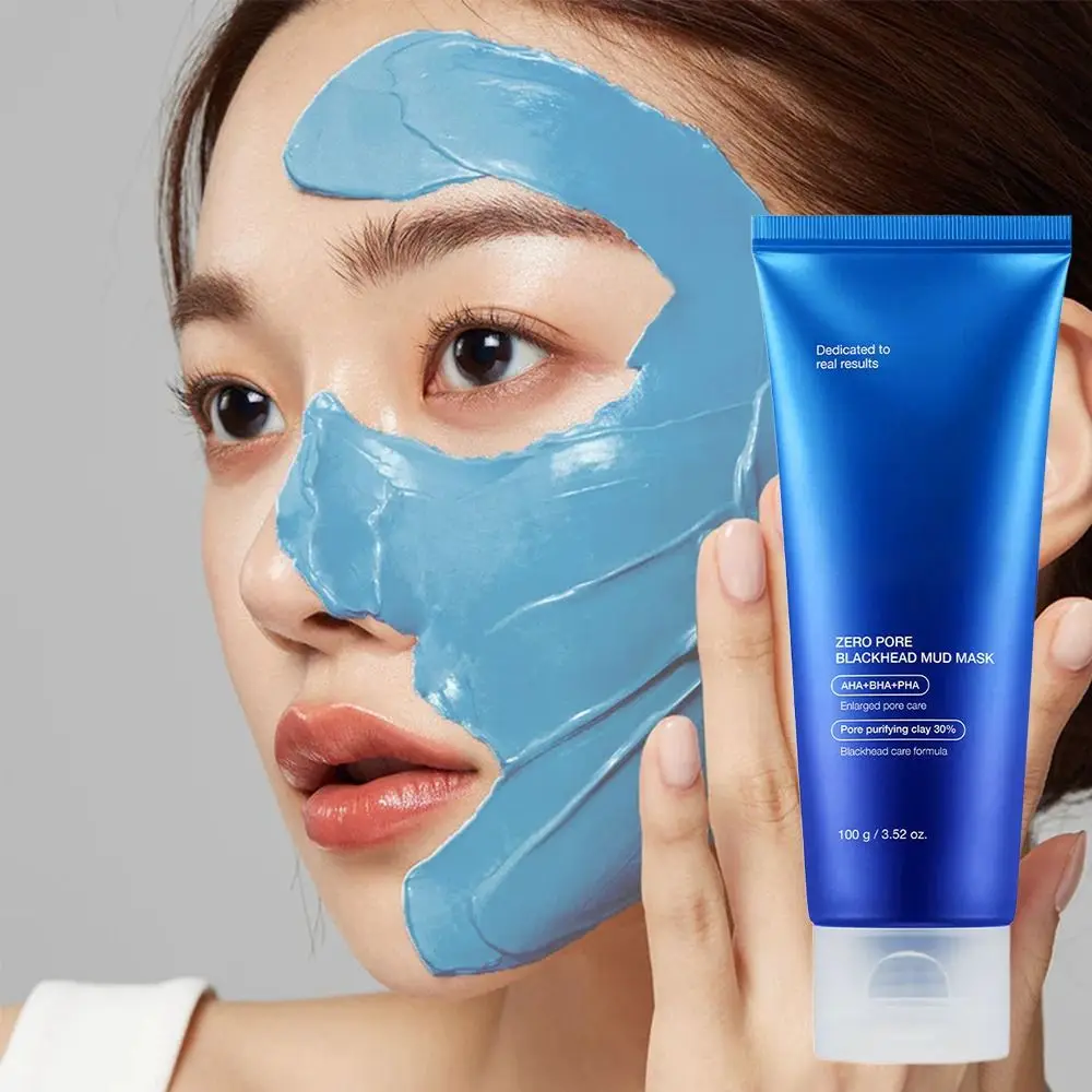Máscara de barro coreana con espinillas de poros cero, con cepillo de gelatina, mascarilla refrescante para la piel, estiramiento de poros, mascarilla Facial de barro de secado rápido de 3 minutos