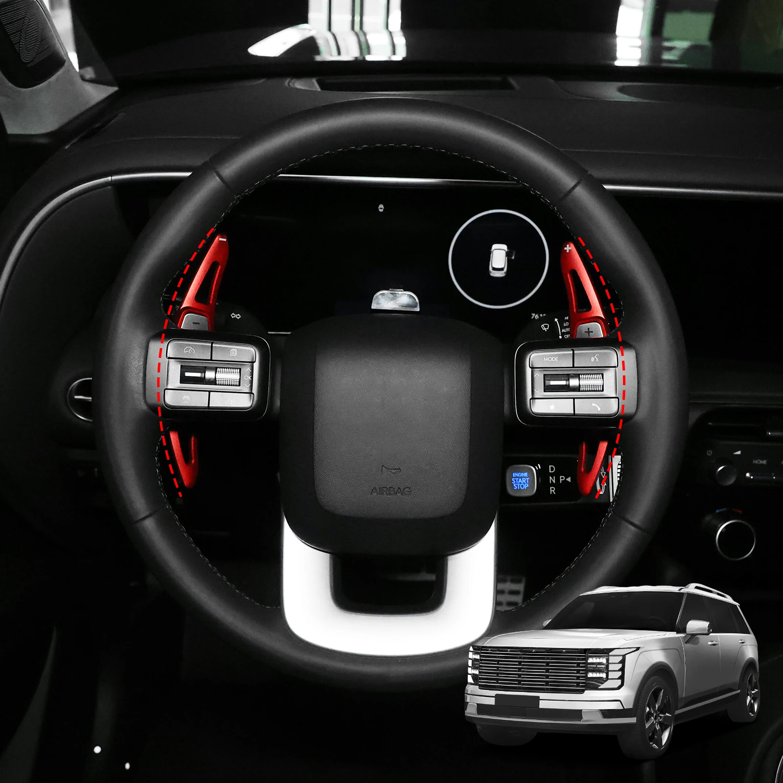 

Car Steering Wheel Paddle Shifter Aluminum Alloy For Hyundai Palisade LX3 Grandeur GN7 Santa Fe MX5 DSG Shift Extender