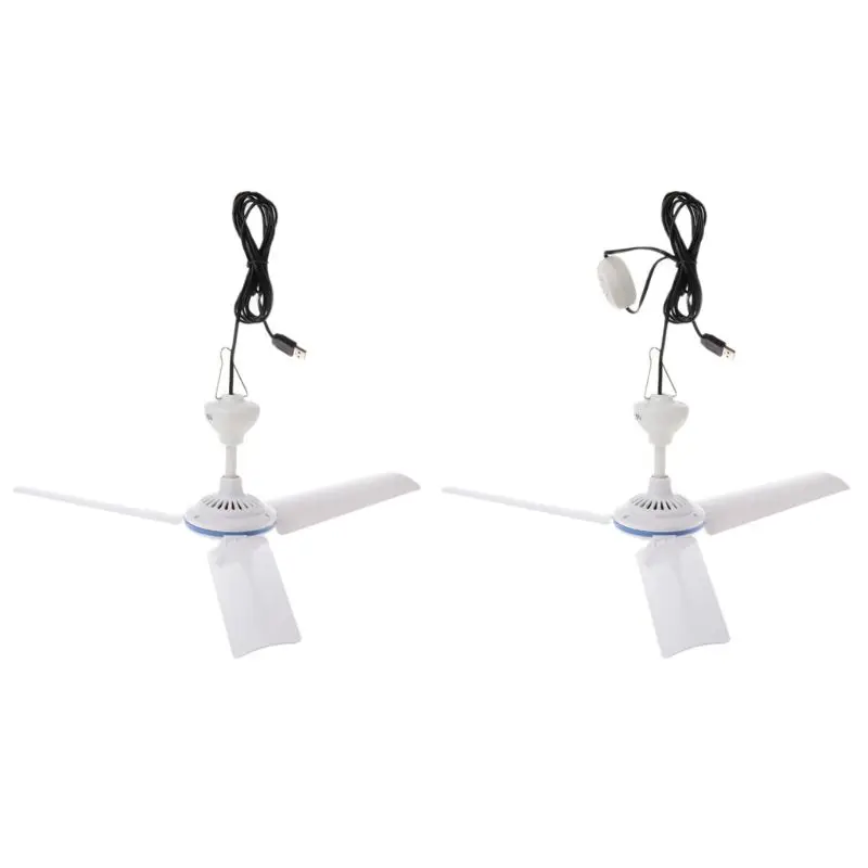 

USB MINI Ceiling Fan DC5V Small Fans Indoor Outdoor Portable for Tent Bed Hanger Dropship