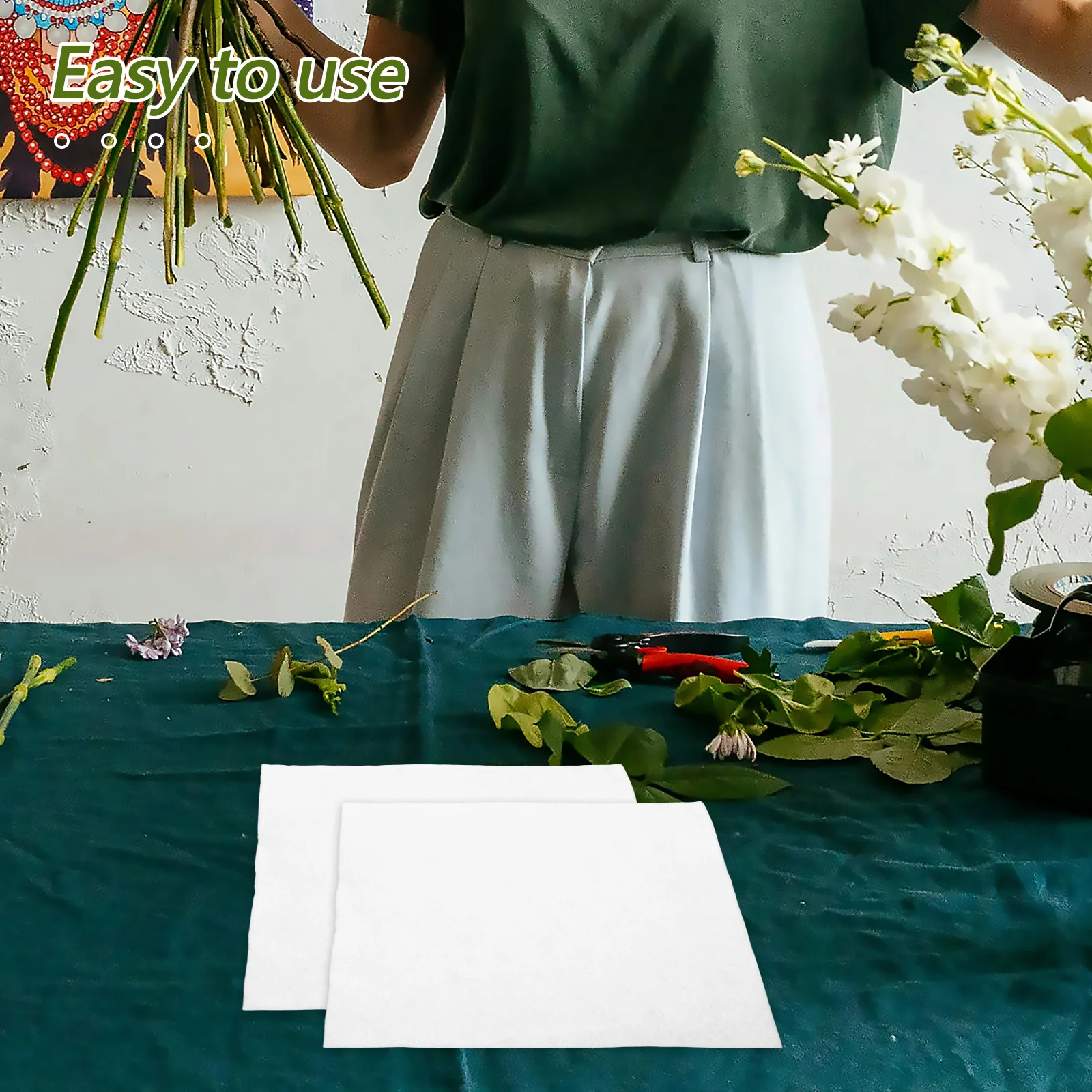 10Pcs Absorbent Cotton Paper Fresh Flower Retainer Bouquet Accessories Floral Arrangement Essentials Craft Wrapping Materials