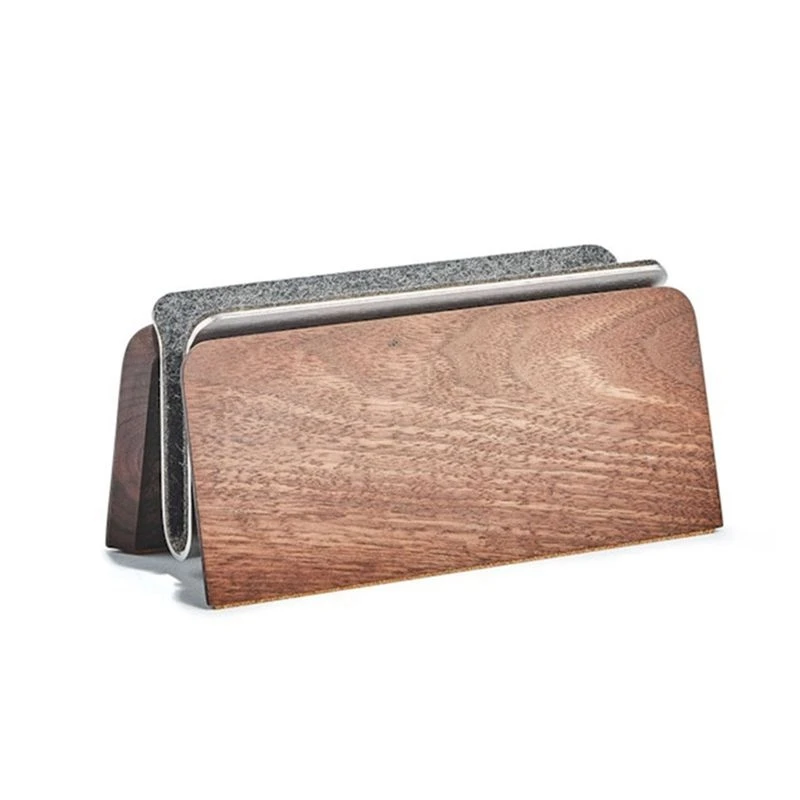 1 Piece Walnut Vertical Laptop Storage Stand Multifunction Convenient Cooling Base Laptop Stand