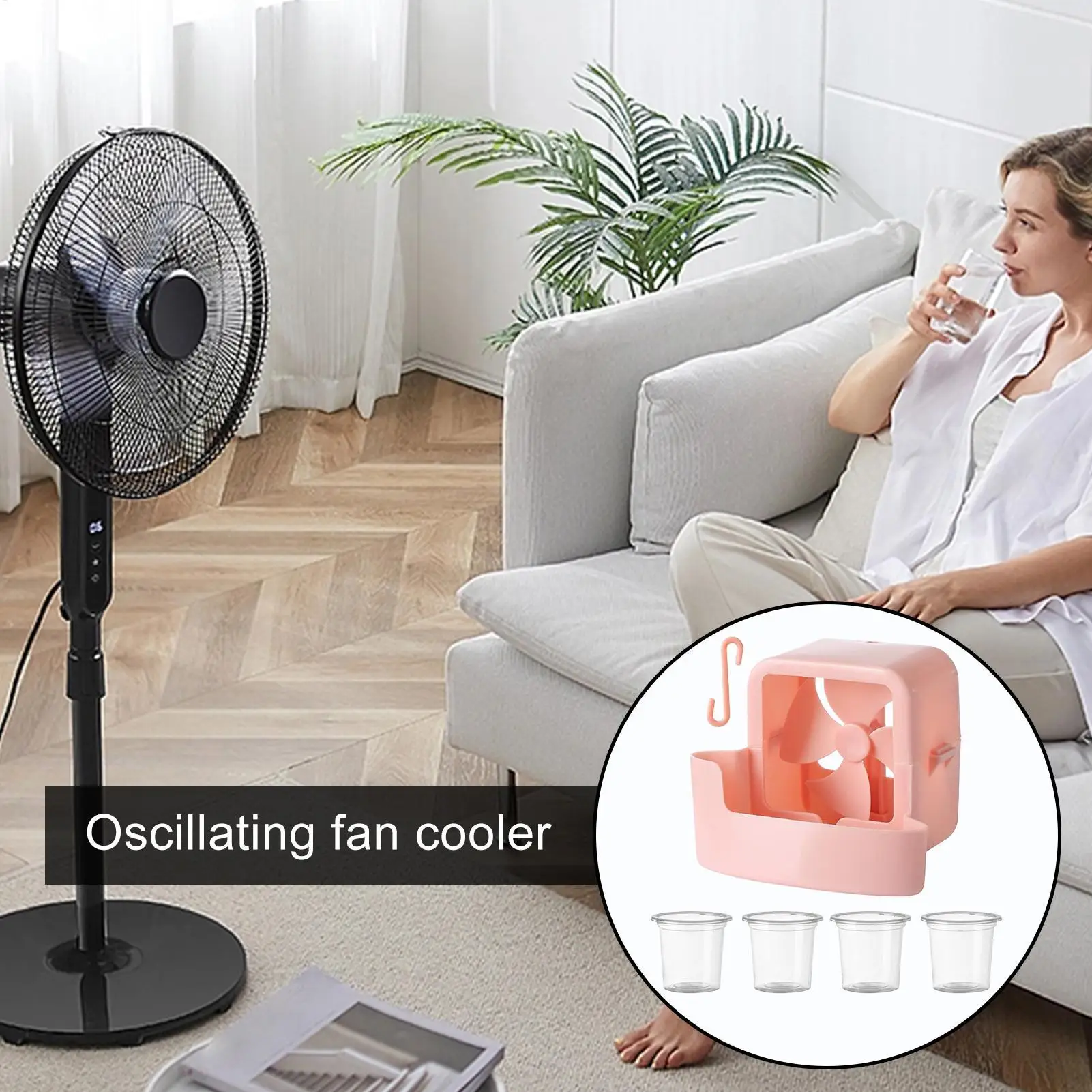 Fan Mister Attachment Hangable Ice Box Accessories Floor Fan Cooler for Terrace Festival Yard Balcony Alley Event Space view 4
