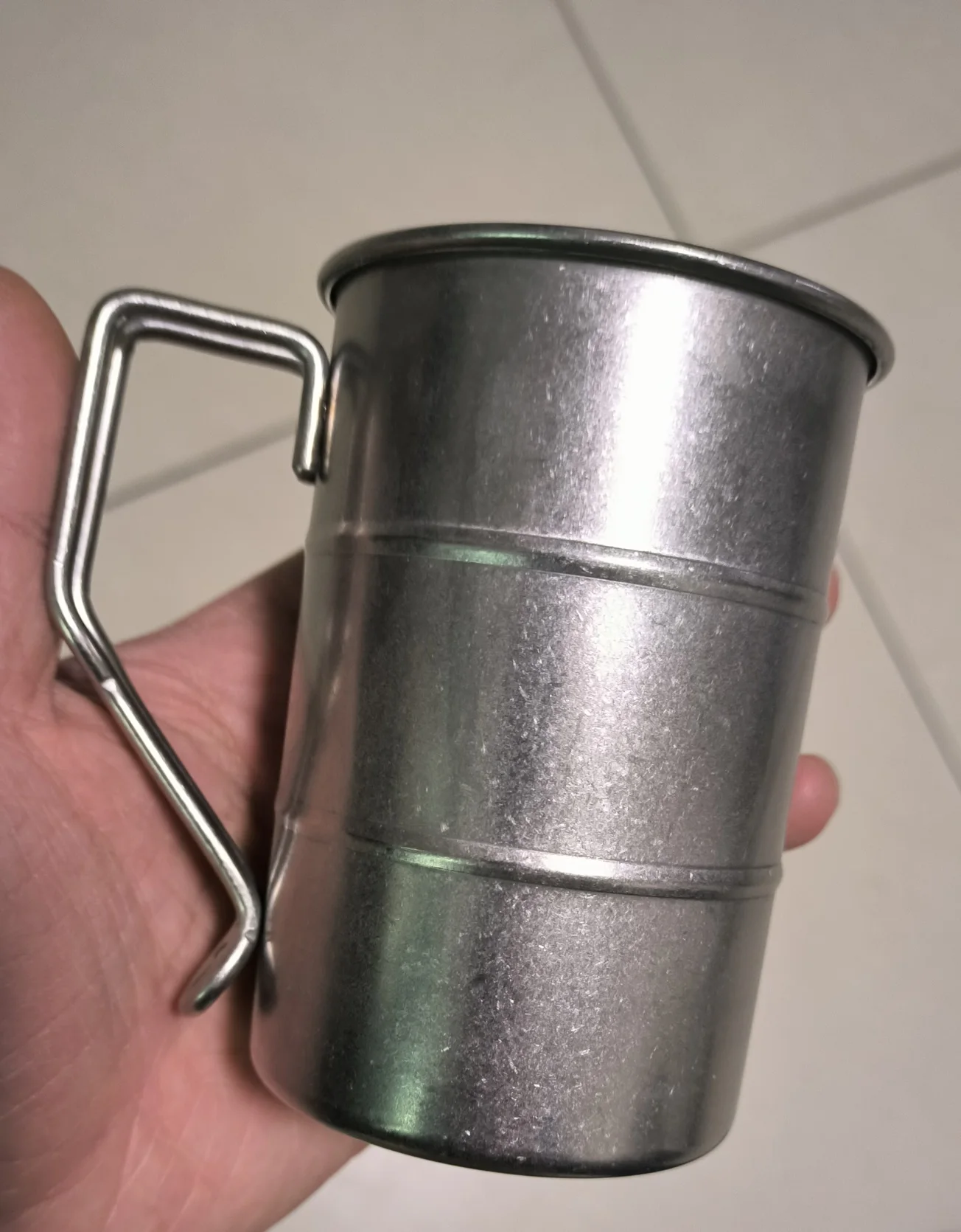 Taza de cerveza de acero inoxidable 304, taza de té de estilo industrial retro Para acampar al aire libre, bebida fría creativa