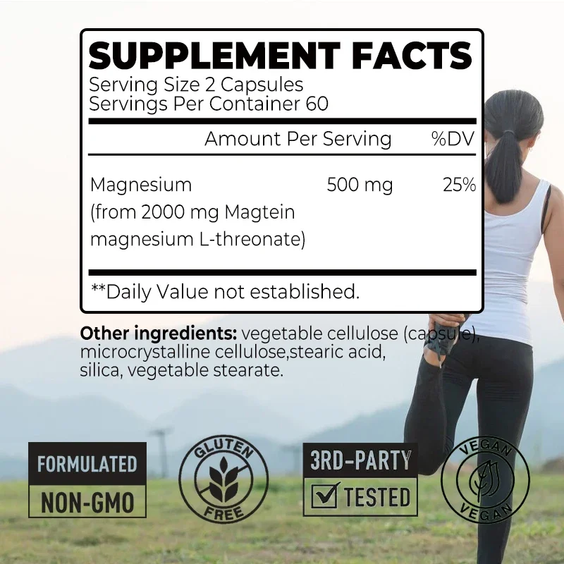 Magnesium L-Threonate Supplement – Nootropic Brain Supplement, Improves Memory