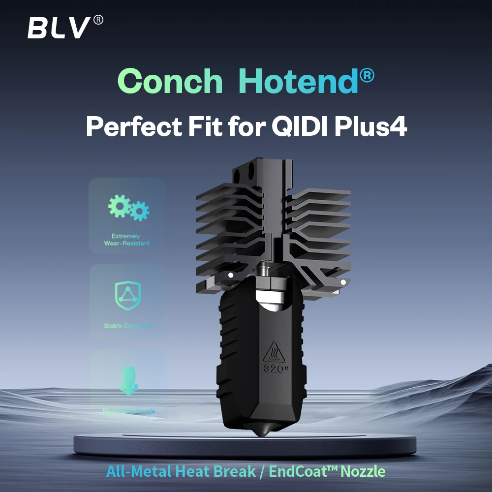 BLV®Conch Hotend Perfoct Fit for QlDl Plus4 0.2 0.4 0.6 0.8mm Endcoat™ Nozzle Extremely Wear-Resistant