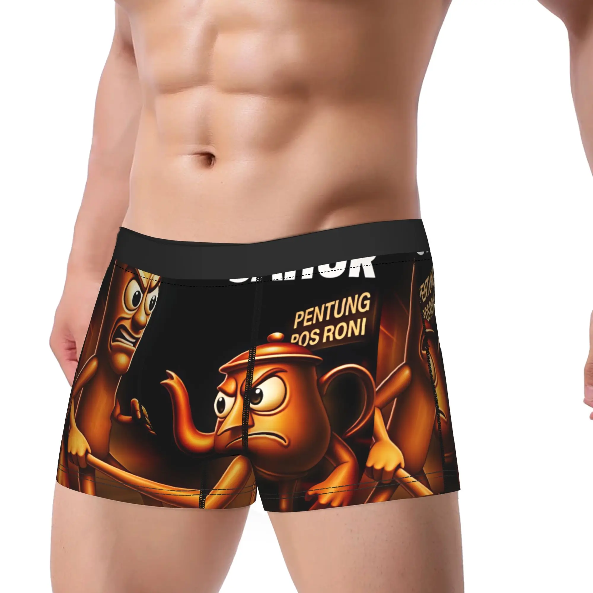 Tung Tung Sahur Angry Teapot Battle Funny Meme Underwear  Men Boxer Brief Breathable Boxershorts Hot Sale Print Oversize Panties