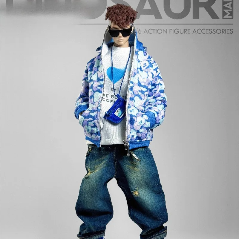 

1/6 масштаб, модная камуфляжная двойная шляпа-толстовка с капюшоном для мужчин и женщин, одежда для 12 дюймов, экшн-фигурки, реквизит для тела, украшение