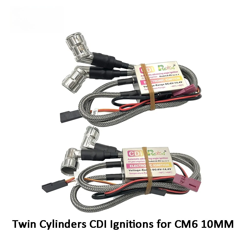 Rcexl Twin Cylinders CDI Ignitions for CM6 10MM 90 or 120 Degree DLE111 Compatible