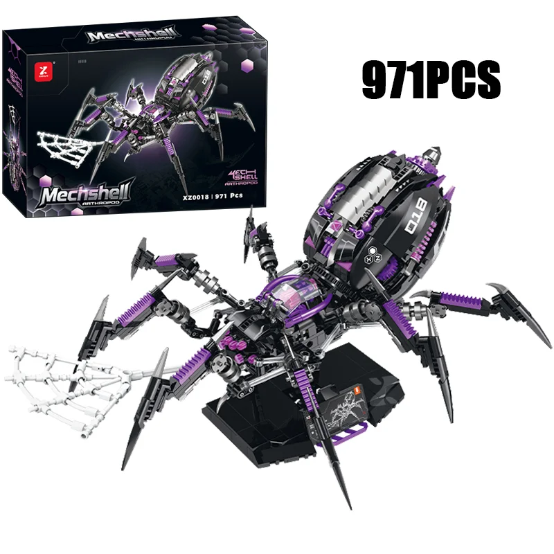 

971PCS Or 944PCS Creative Mechanical Spider Mantis Model Building Blocks With Power Motor Construction Bricks Toy Gift
