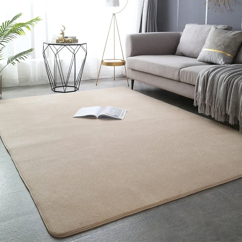 Solid Color Coral Velvet Bathroom Carpet Bathroom Entryway Kitchen Bedside Rug Non-Slip Absorbent Quick Drying Carpet