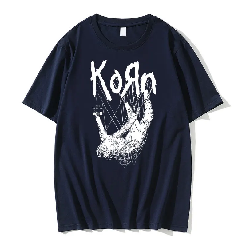 American Singer Rock Band Korn Print Graphic T-shirt Summer manica corta Tees top Streetwear Casual T-shirt in puro cotone da uomo