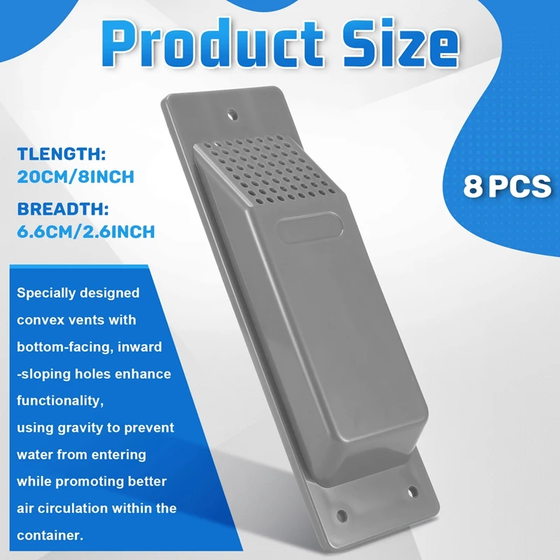 AD23-8PCS 輸送コンテナエアベントキットヘビーデューティ輸送コンテナアクセサリー流量換気キット