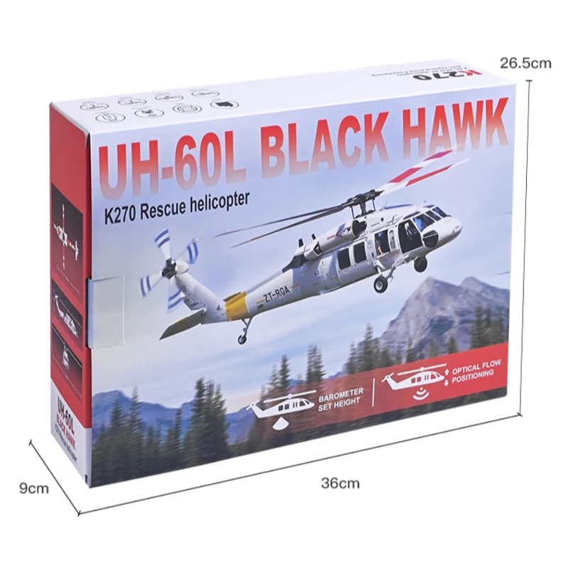 

Wltoys XK K270 UH-60L Black Hawk 6-axis Brushless Motor Optical Flow RC Helicopter RTF 2.4G (K170 Upgraded Version)