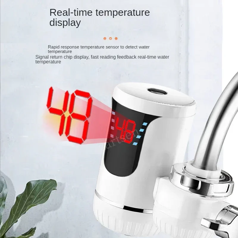 220V Mini Tankless Water Heater Faucet - Fast Heating, Easy Install, Digital Display