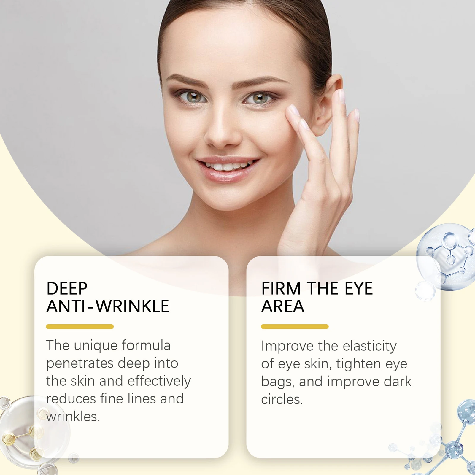 10ml Eye Serum for Hydration and Elasticity Peptide Infused Anti Wrinkle Moisturizing Treatment for Delicate Skin Care