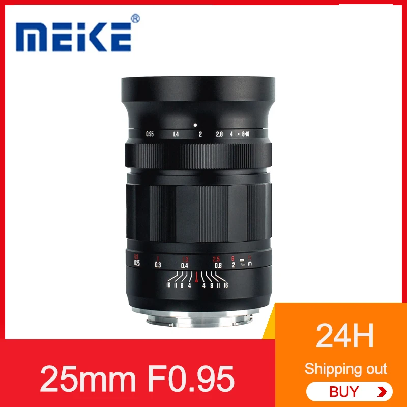 MEKE 25mm F0.95 APS-C Manual large aperture camera lens for Sony E/Fuji X/Nikon Z/M43/Canon EFM Mount Cameras