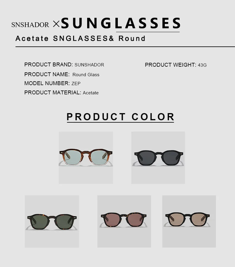Klassische Acetat-Sonnenbrille für Damen SUNSHADR ZEP Luxusmarke Top-Qualität Designer Handgefertigte UV400 Herren-Sonnenbrille kann graviert werden – Detail 3