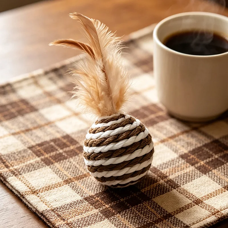 Juguetes de plumas y sisal interactivos para gatos – Sin aburrimiento - imagen 4