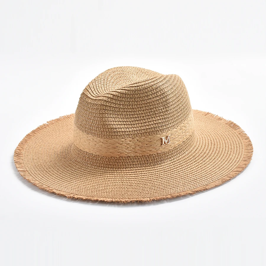 Summer Panama Straw Hat for Women Soft Shaped Beach Sun Hat Outdoor UV Protection Travel Hat