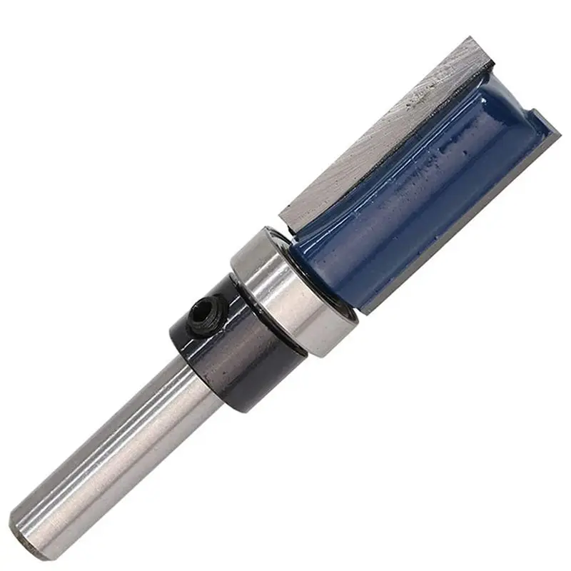 A69e6pcs 1/4 Inch Shank Flush Trim Router Bits Pattern Template Router Bit Set Woodworking Top Bearing Milling Tools