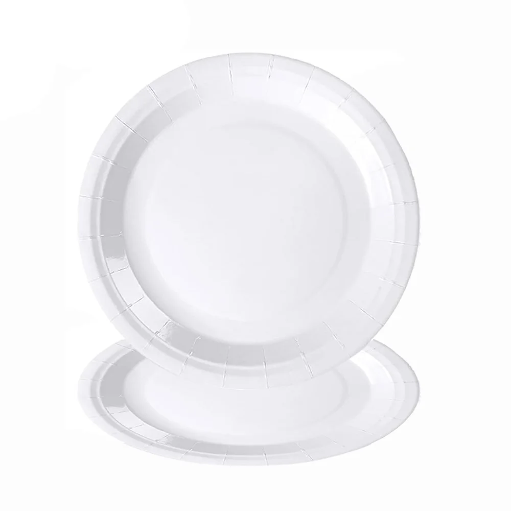 10/50 Stück 7'' und 9'' Geburtstags-Einweg-Pappteller einfarbig Partyzubehör Geburtstag Babyparty Dekor Dessert/Salatteller – Detail 7