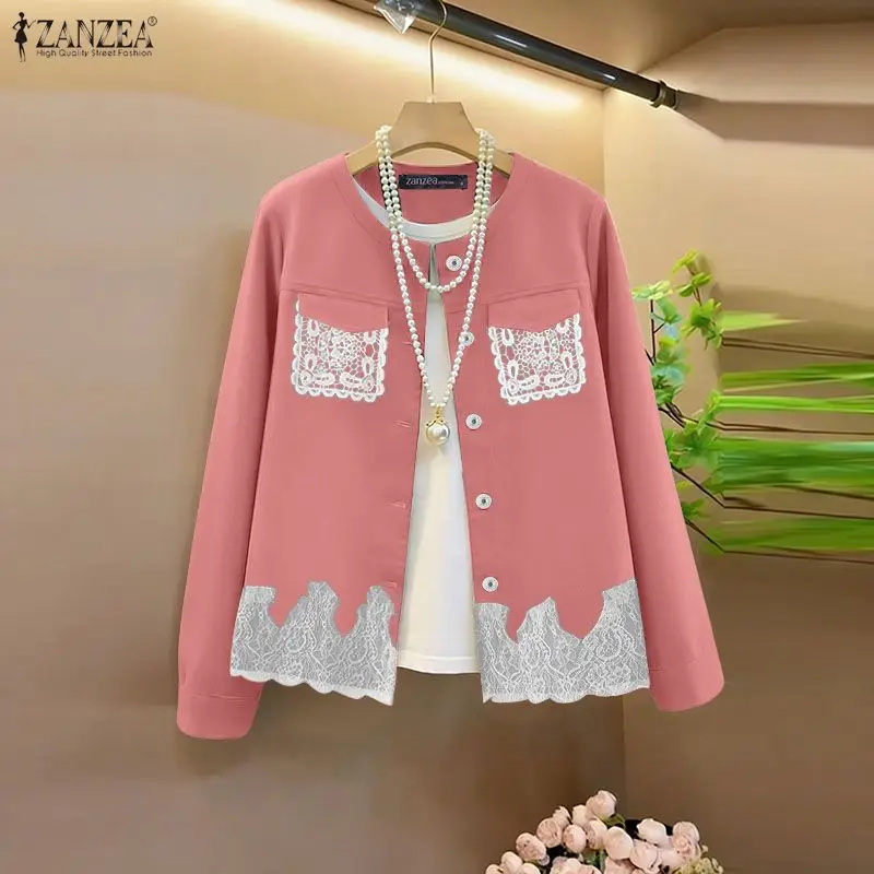 

Women Blouses ZANZEA Elegant Office Lady Fashion Shirts 2025 Autumn Long Sleeve Casual Loose Pockets Streetwear Buttons Tops