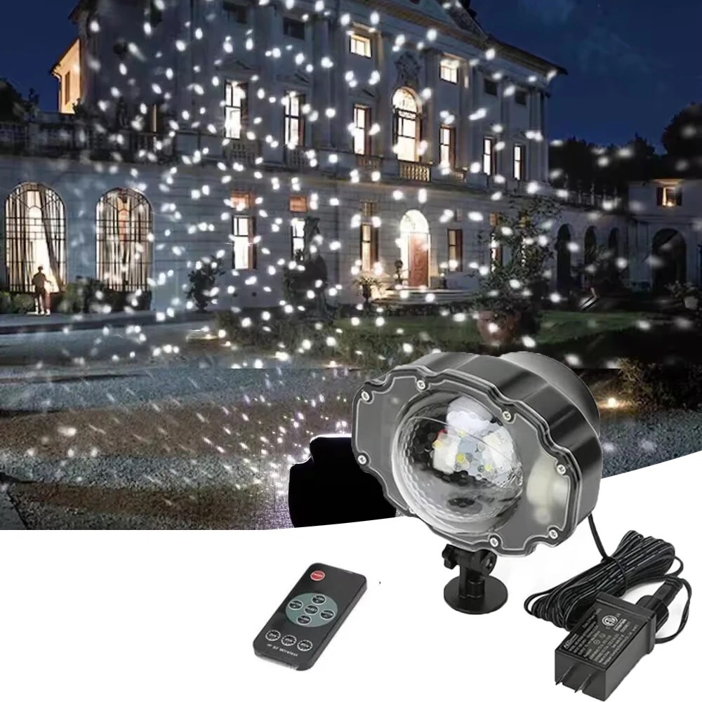 

Remote Control Snowfall LED Light Projector Snow Falling Projector Lamp Dynamic Snow Effect Spotlight for Garden Outdoor Holiday
