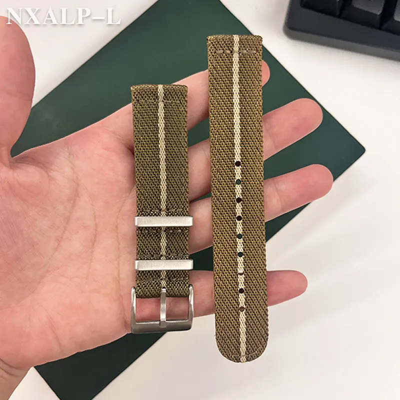 حزام ساعة نايلون ممتاز للرجال ، سوار رياضي عسكري بديل ، تحرير سريع ، سوار ساعة قماش قماشي عالمي ، 20 أو 22 أو